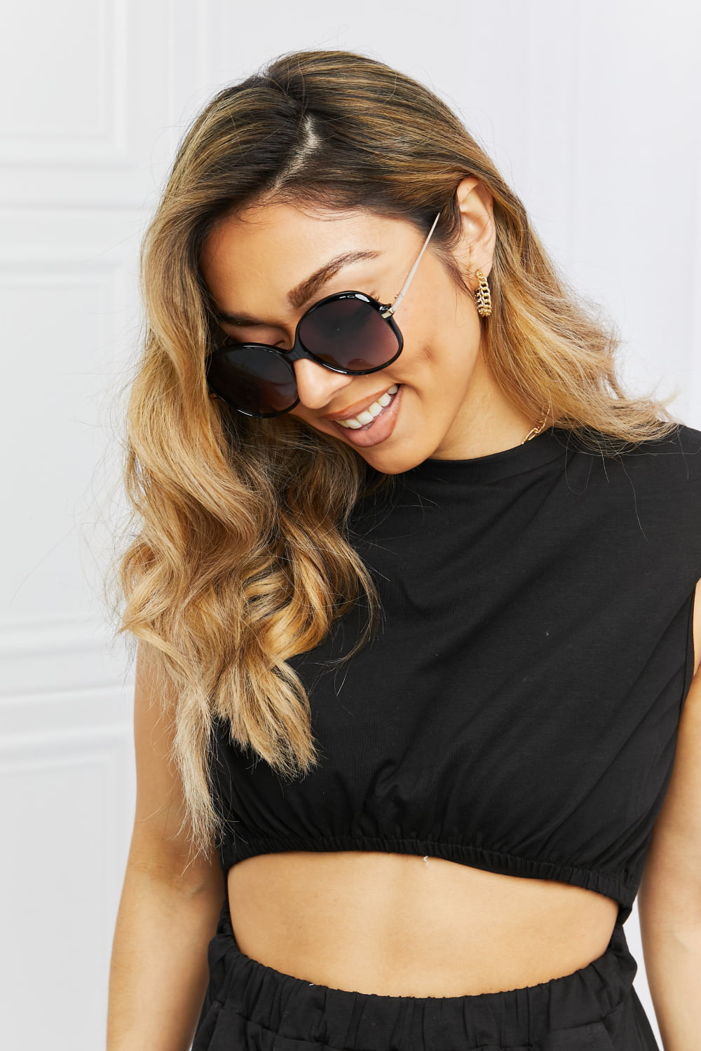 Metal-Plastic Hybrid Full Rim Sunglasses-Trendsi-[option4]-[option5]-[option6]-[option7]-[option8]-Shop-Boutique-Clothing-for-Women-Online