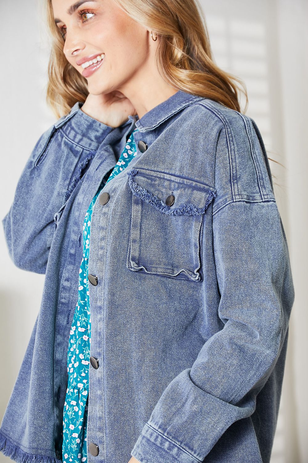 HEYSON Mineral-Washed Button-Down Denim Jacket-Trendsi-[option4]-[option5]-[option6]-[option7]-[option8]-Shop-Boutique-Clothing-for-Women-Online