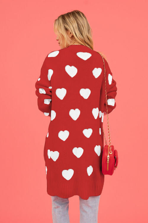 Lovestruck Heart Open Front Cardigan with Pockets-Trendsi-[option4]-[option5]-[option6]-[option7]-[option8]-Shop-Boutique-Clothing-for-Women-Online