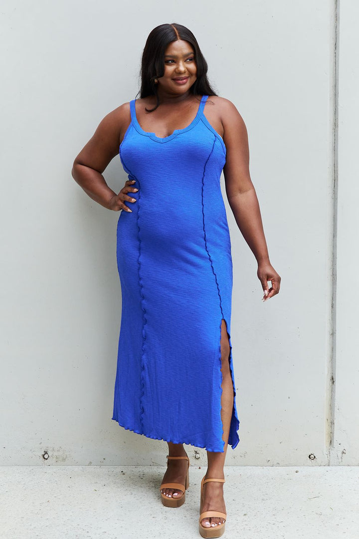 Culture Code Look At Me Notch Neck Maxi Dress with Slit in Cobalt Blue-Trendsi-[option4]-[option5]-[option6]-[option7]-[option8]-Shop-Boutique-Clothing-for-Women-Online