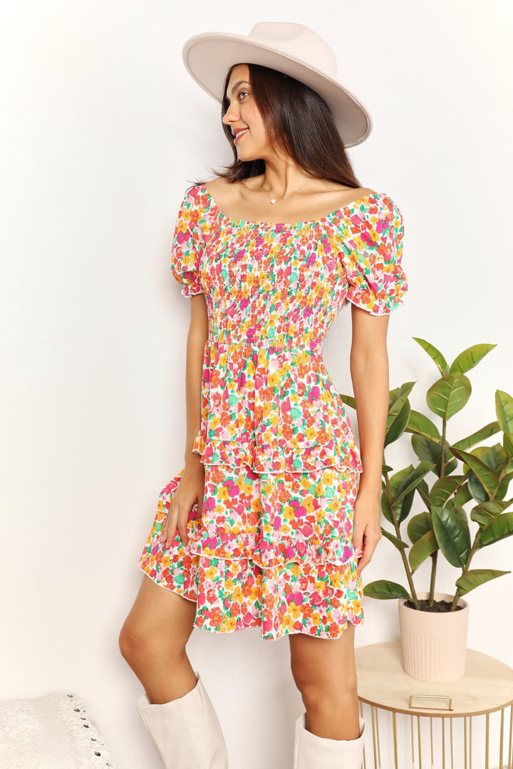 Double Take Smocked Sweetheart Neck Flounce Sleeve Mini Dress-Trendsi-[option4]-[option5]-[option6]-[option7]-[option8]-Shop-Boutique-Clothing-for-Women-Online