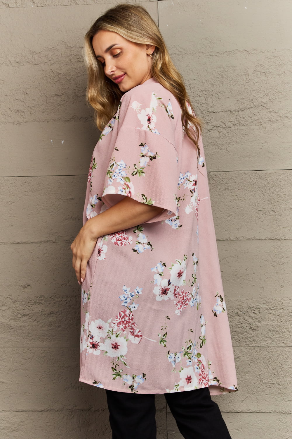 Justin Taylor Aurora Rose Floral Kimono-Trendsi-Blush Pink-One Size-[option4]-[option5]-[option6]-[option7]-[option8]-Shop-Boutique-Clothing-for-Women-Online