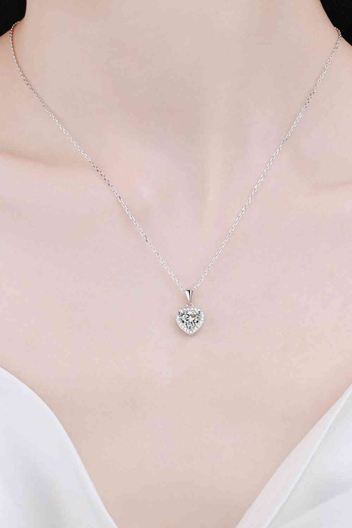 1 Carat Moissanite Heart Pendant Chain Necklace-Trendsi-Silver-One Size-[option4]-[option5]-[option6]-[option7]-[option8]-Shop-Boutique-Clothing-for-Women-Online