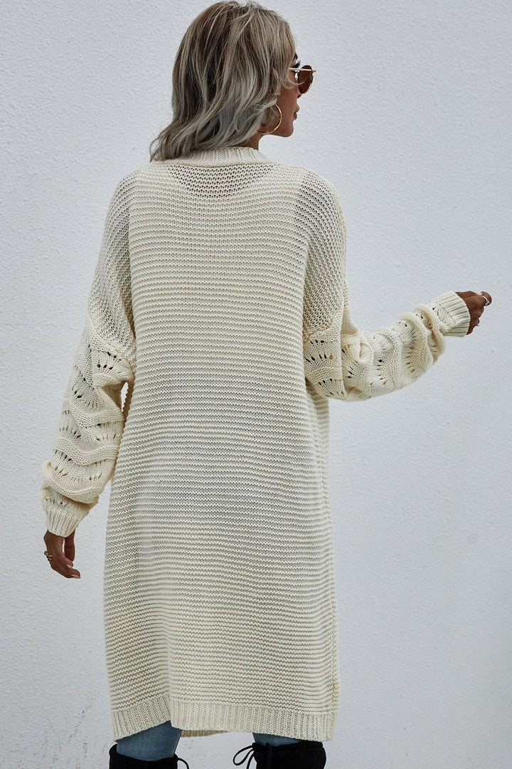 Double Take Horizontal Ribbing Open Front Duster Cardigan-Trendsi-[option4]-[option5]-[option6]-[option7]-[option8]-Shop-Boutique-Clothing-for-Women-Online