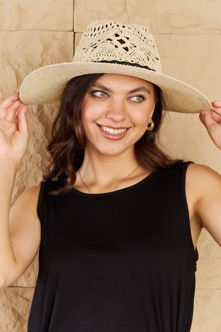 Fame Fight Through It Lace Detail Straw Braided Fashion Sun Hat-Trendsi-Ivory-One Size-[option4]-[option5]-[option6]-[option7]-[option8]-Shop-Boutique-Clothing-for-Women-Online