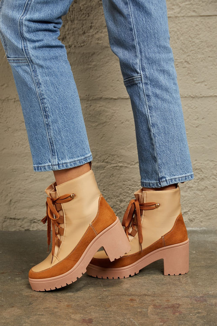 East Lion Corp Lace Up Lug Booties-Trendsi-[option4]-[option5]-[option6]-[option7]-[option8]-Shop-Boutique-Clothing-for-Women-Online