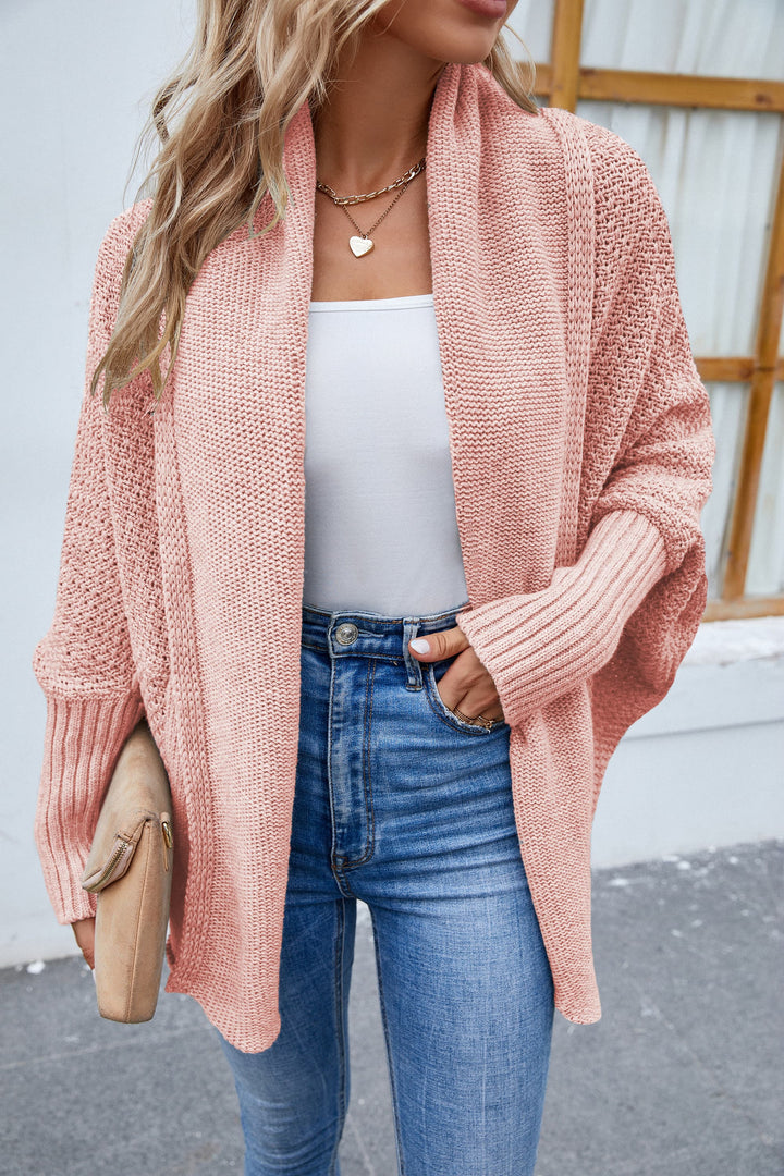 Open Front Long Sleeve Cardigan-Trendsi-Peach-S-[option4]-[option5]-[option6]-[option7]-[option8]-Shop-Boutique-Clothing-for-Women-Online