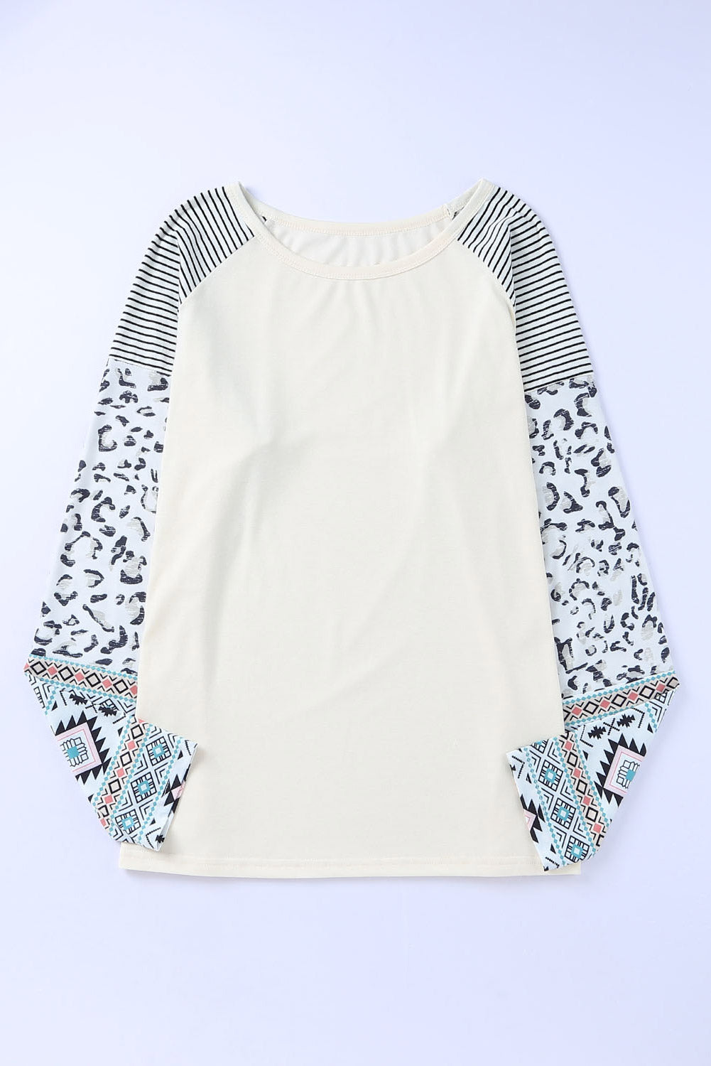 Plus Size Mixed Print Raglan Sleeve Round Neck Top-Trendsi-[option4]-[option5]-[option6]-[option7]-[option8]-Shop-Boutique-Clothing-for-Women-Online