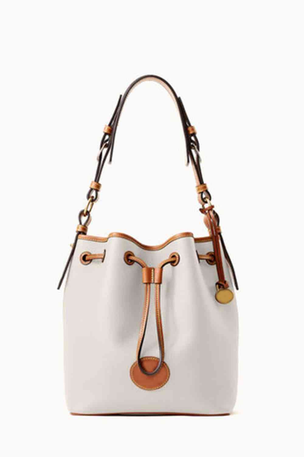 Sedona Vegan Leather Drawstring Bucket Bag-Trendsi-White-One Size-[option4]-[option5]-[option6]-[option7]-[option8]-Shop-Boutique-Clothing-for-Women-Online