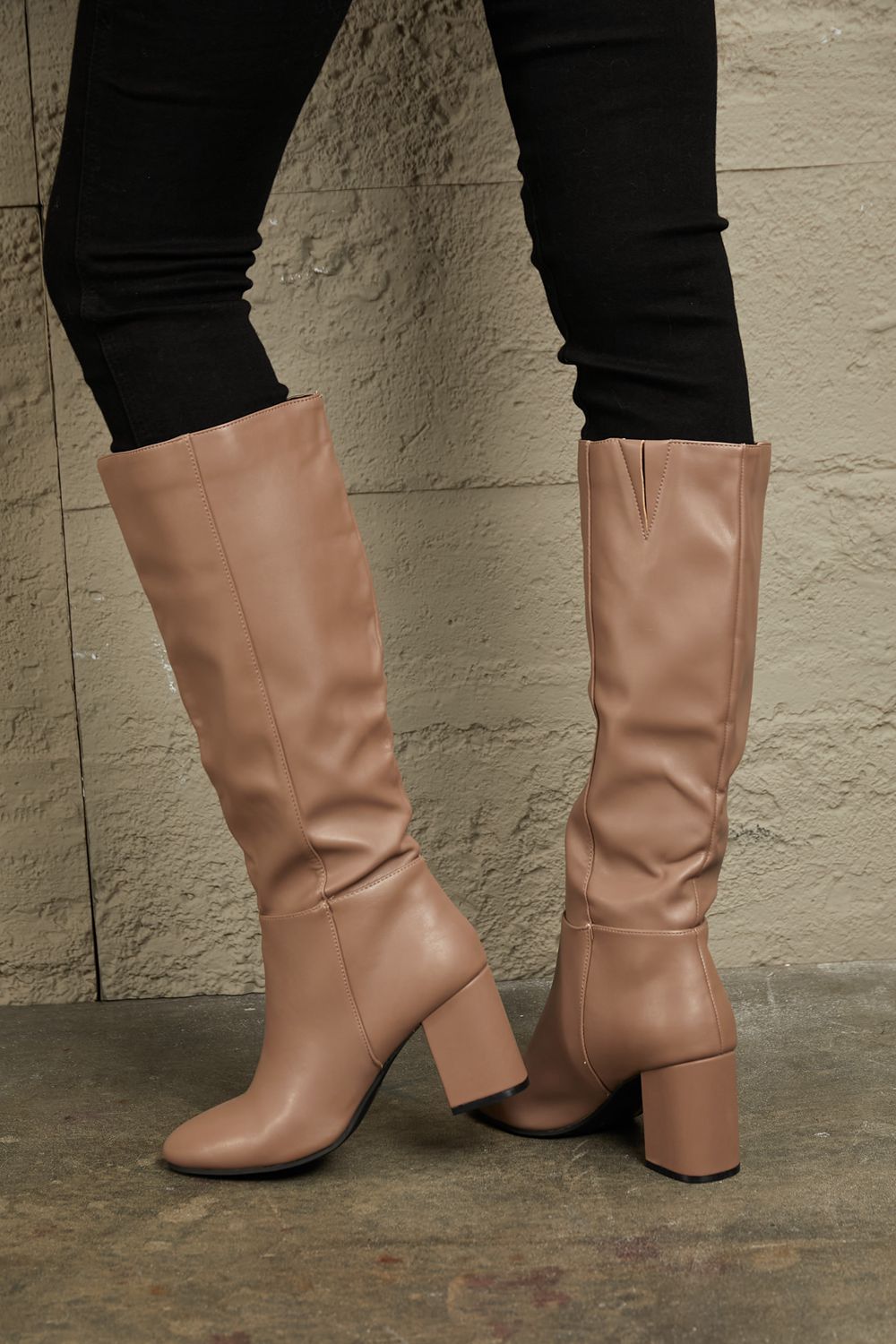 East Lion Corp Block Heel Knee High Boots-Trendsi-[option4]-[option5]-[option6]-[option7]-[option8]-Shop-Boutique-Clothing-for-Women-Online