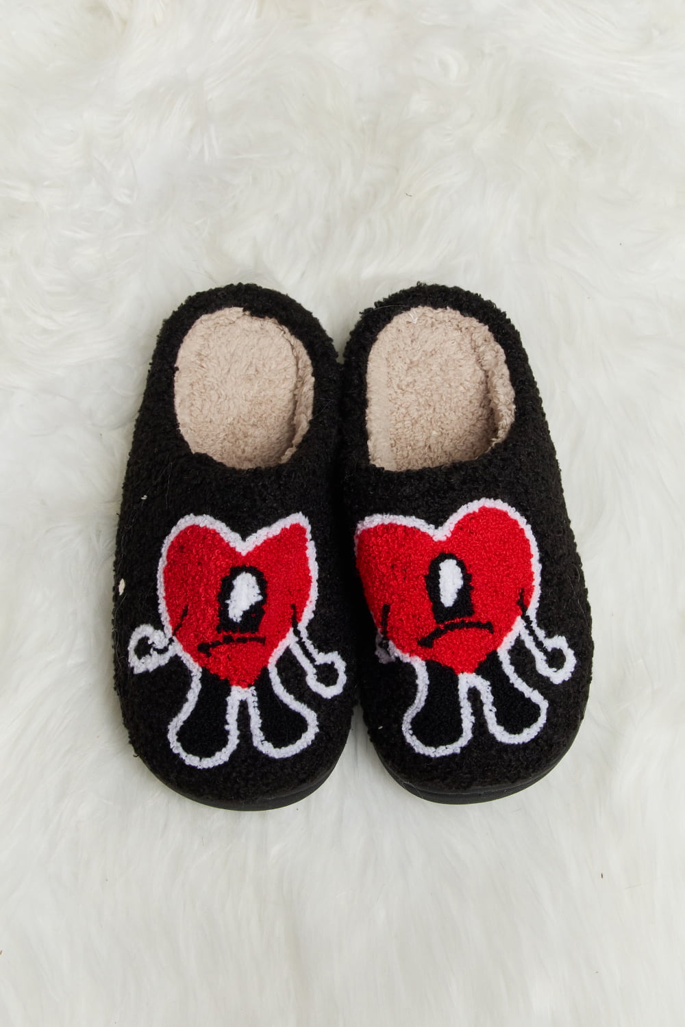 Melody Love Heart Print Plush Slippers-Trendsi-[option4]-[option5]-[option6]-[option7]-[option8]-Shop-Boutique-Clothing-for-Women-Online