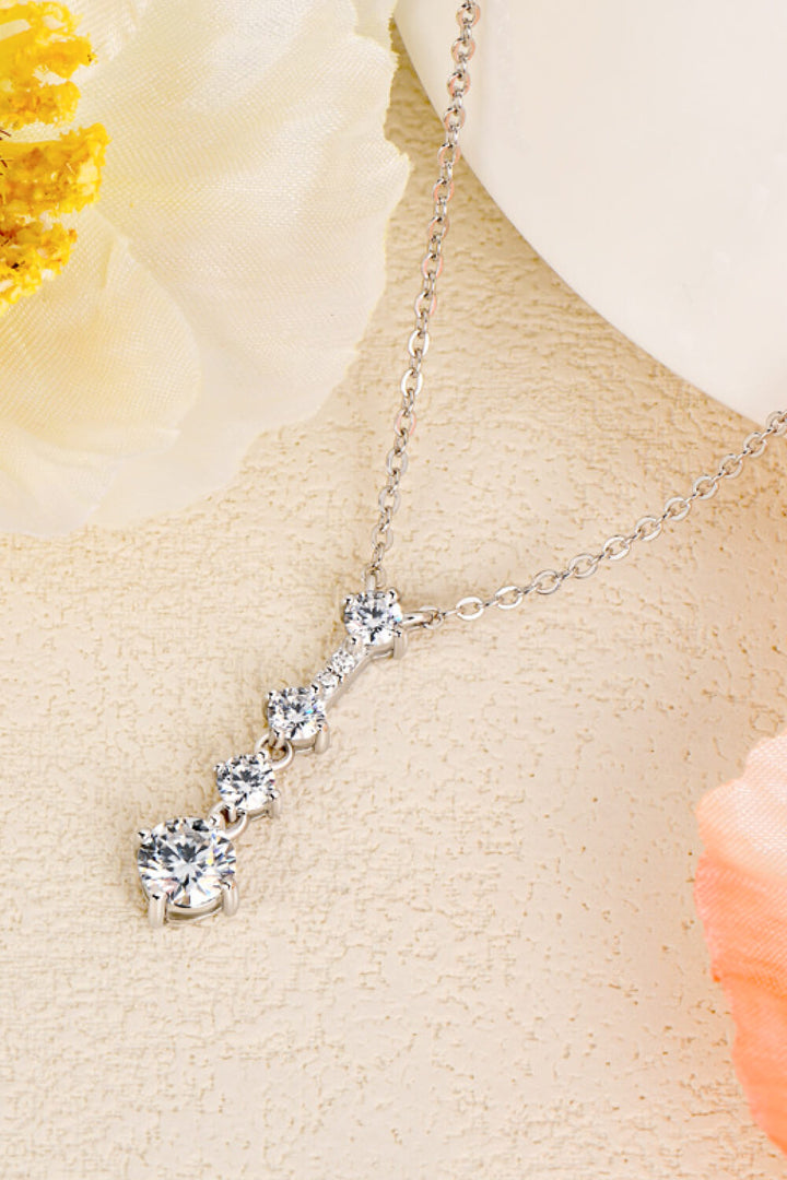 Keep You There Multi-Moissanite Pendant Necklace-Trendsi-Silver-One Size-[option4]-[option5]-[option6]-[option7]-[option8]-Shop-Boutique-Clothing-for-Women-Online
