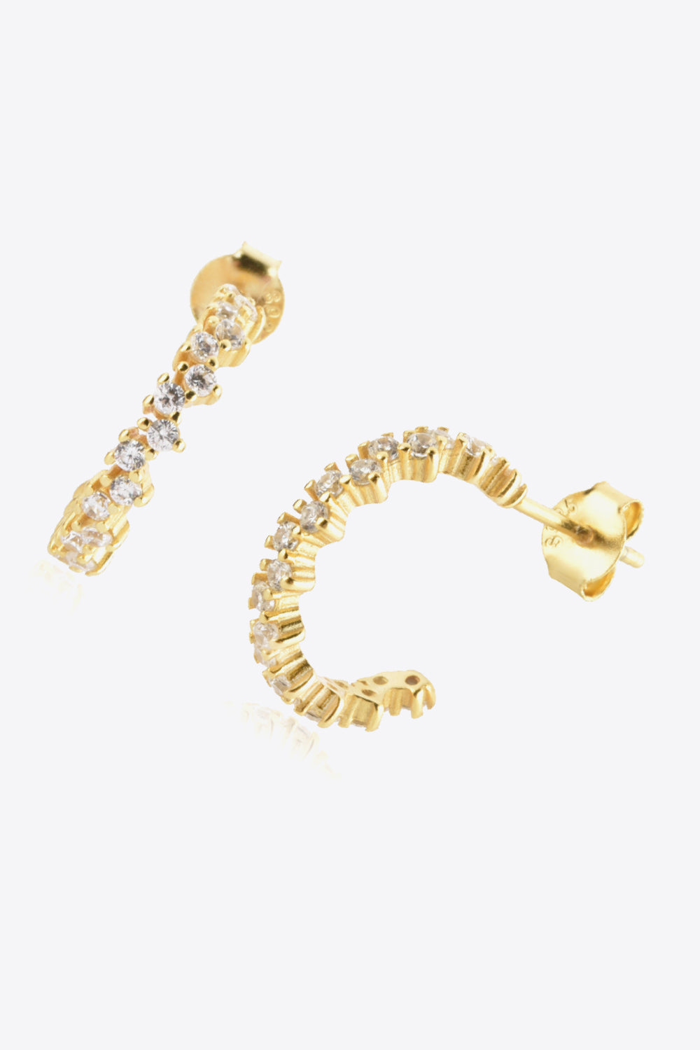 Inlaid Zircon C-Hoop Earrings-Trendsi-[option4]-[option5]-[option6]-[option7]-[option8]-Shop-Boutique-Clothing-for-Women-Online