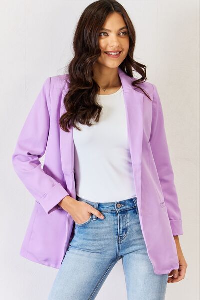 Zenana Open Front Long Sleeve Blazer-Trendsi-B Lavender-S-[option4]-[option5]-[option6]-[option7]-[option8]-Shop-Boutique-Clothing-for-Women-Online