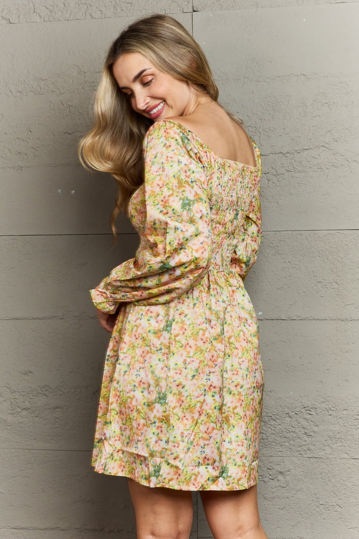 Floral Smocked Square Neck Dress-Trendsi-[option4]-[option5]-[option6]-[option7]-[option8]-Shop-Boutique-Clothing-for-Women-Online
