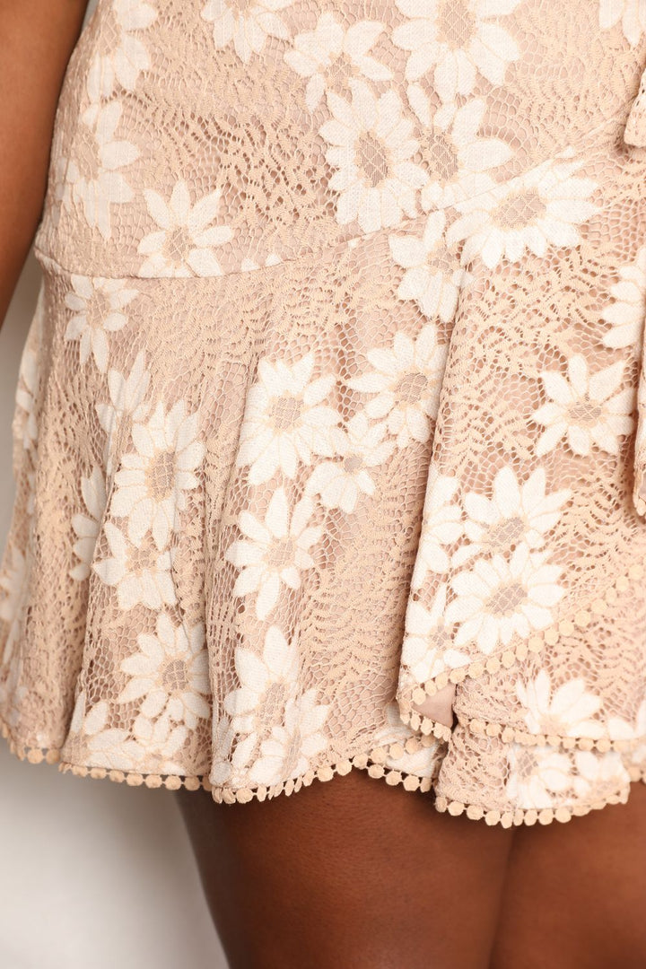 Double Take Floral Lace Pompom Detail Tie-Waist Flutter Sleeve Dress-Trendsi-[option4]-[option5]-[option6]-[option7]-[option8]-Shop-Boutique-Clothing-for-Women-Online