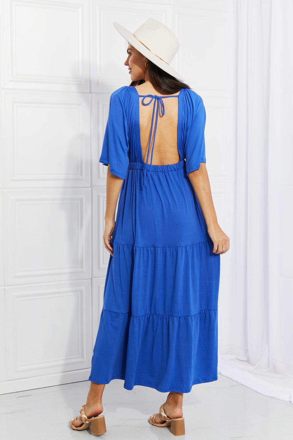 Culture Code My Muse Flare Sleeve Tiered Maxi Dress-Trendsi-[option4]-[option5]-[option6]-[option7]-[option8]-Shop-Boutique-Clothing-for-Women-Online
