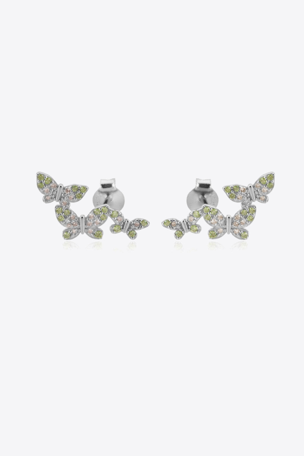 Zircon Butterfly 925 Sterling Silver Earrings-Trendsi-Silver/Lime-One Size-[option4]-[option5]-[option6]-[option7]-[option8]-Shop-Boutique-Clothing-for-Women-Online