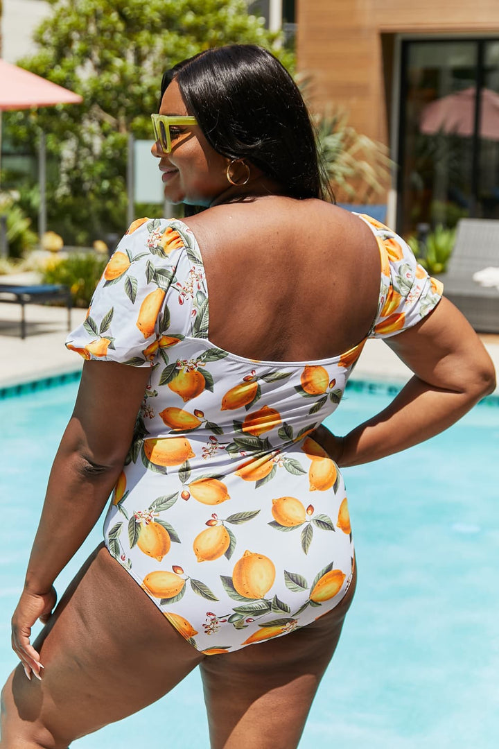 Marina West Swim Salty Air Puff Sleeve One-Piece in Citrus Orange-Trendsi-[option4]-[option5]-[option6]-[option7]-[option8]-Shop-Boutique-Clothing-for-Women-Online
