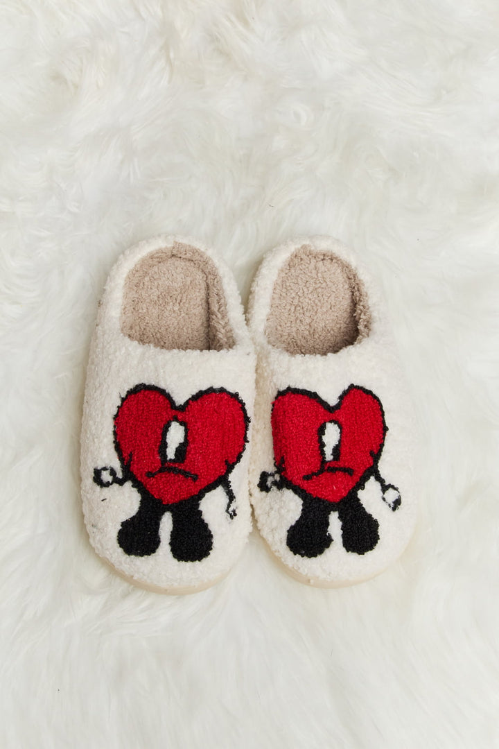 Melody Love Heart Print Plush Slippers-Trendsi-[option4]-[option5]-[option6]-[option7]-[option8]-Shop-Boutique-Clothing-for-Women-Online