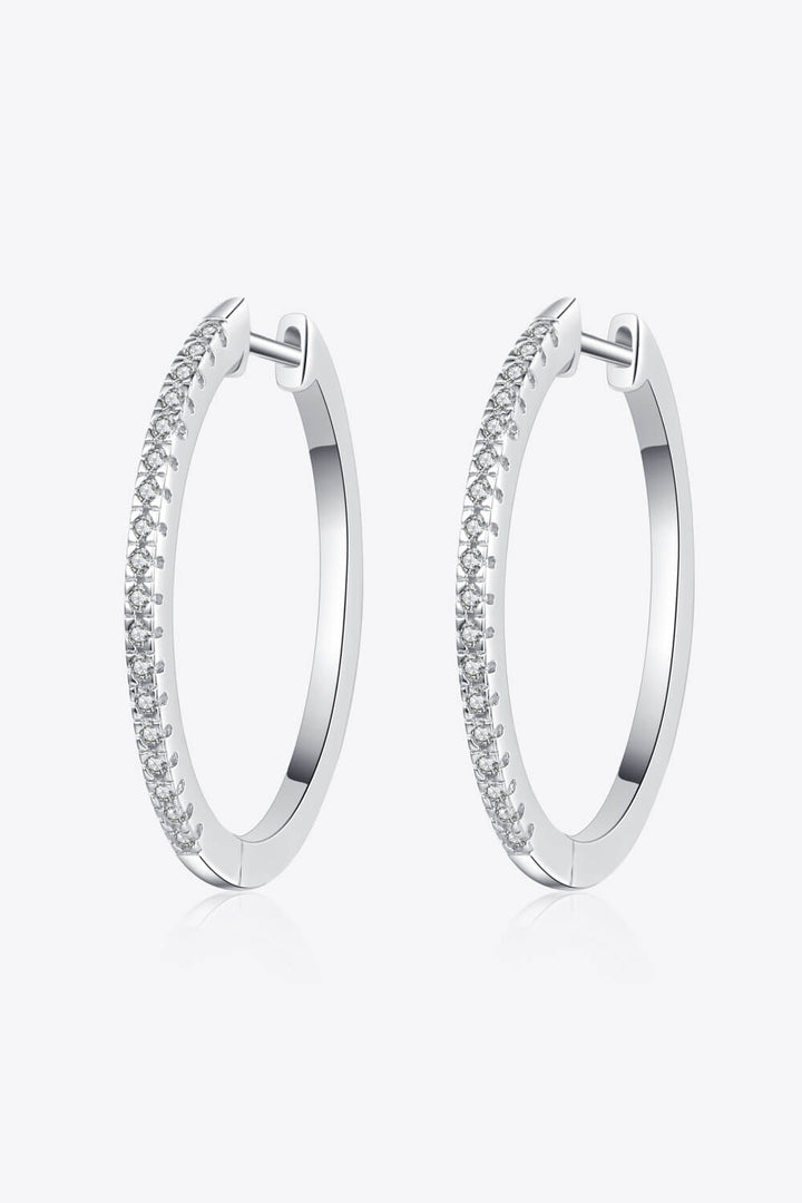 Rhodium-Plated Moissanite Hoop Earrings-Trendsi-Silver-One Size-[option4]-[option5]-[option6]-[option7]-[option8]-Shop-Boutique-Clothing-for-Women-Online