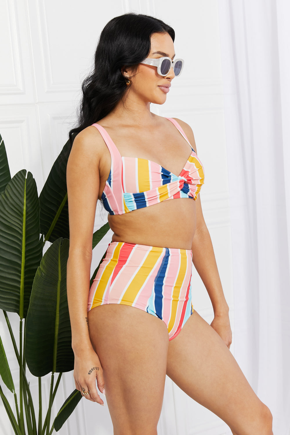 Marina West Swim Take A Dip Twist High-Rise Bikini in Stripe-Trendsi-[option4]-[option5]-[option6]-[option7]-[option8]-Shop-Boutique-Clothing-for-Women-Online