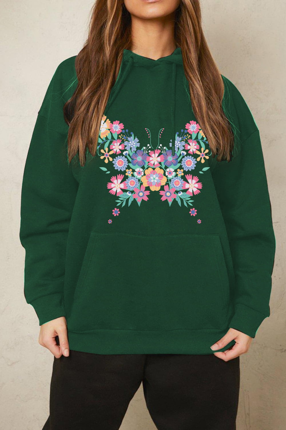 Simply Love Floral Butterfly Graphic Hoodie-Trendsi-[option4]-[option5]-[option6]-[option7]-[option8]-Shop-Boutique-Clothing-for-Women-Online