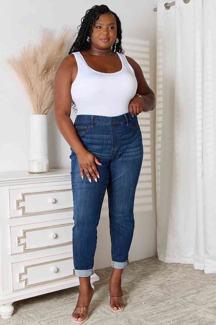 Judy Blue Pull On Skinny Jeans-Trendsi-[option4]-[option5]-[option6]-[option7]-[option8]-Shop-Boutique-Clothing-for-Women-Online