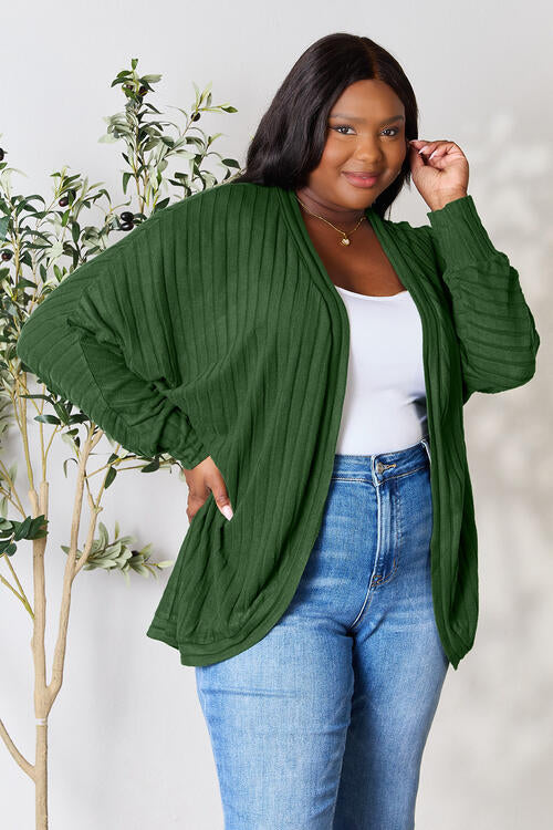 Basic Bae Ribbed Cocoon Cardigan-Trendsi-[option4]-[option5]-[option6]-[option7]-[option8]-Shop-Boutique-Clothing-for-Women-Online