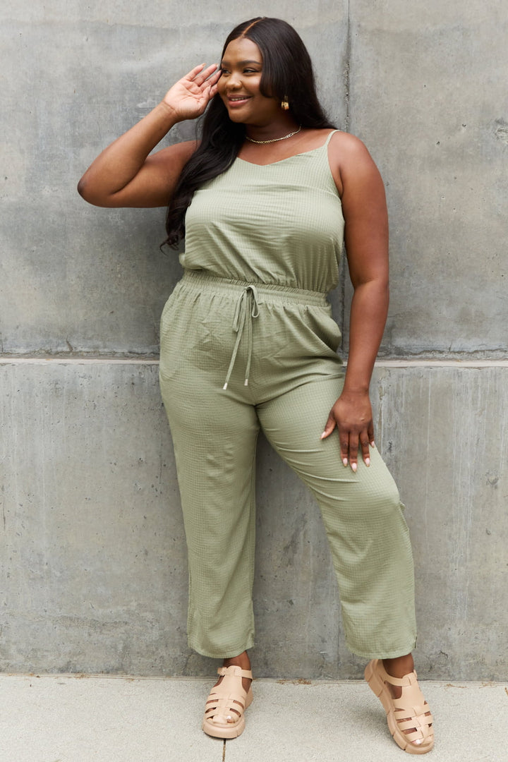 ODDI Textured Woven Jumpsuit in Sage-Trendsi-Sage-S-[option4]-[option5]-[option6]-[option7]-[option8]-Shop-Boutique-Clothing-for-Women-Online