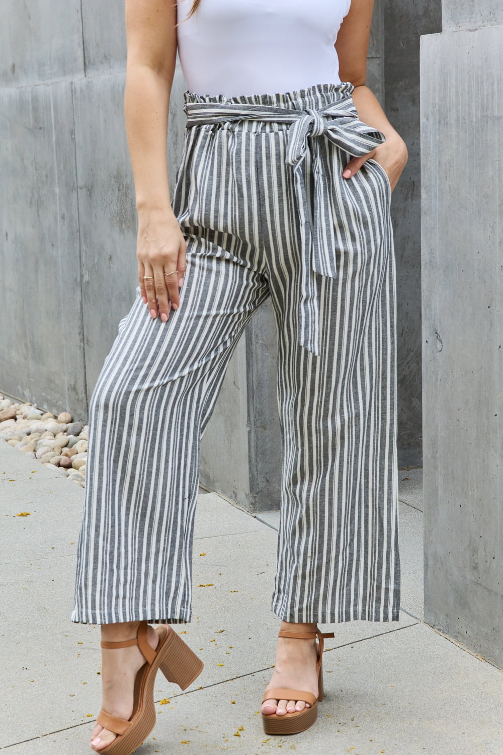 Heimish Find Your Path Paperbag Waist Striped Culotte Pants-Trendsi-Stripe-S-[option4]-[option5]-[option6]-[option7]-[option8]-Shop-Boutique-Clothing-for-Women-Online