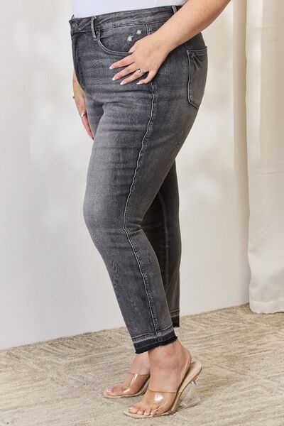 Judy Blue High Waist Tummy Control Release Hem Skinny Jeans-Trendsi-[option4]-[option5]-[option6]-[option7]-[option8]-Shop-Boutique-Clothing-for-Women-Online