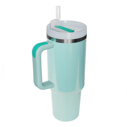 Stainless Steel Tumbler with Handle and Straw-Trendsi-Mint Blue-One Size-[option4]-[option5]-[option6]-[option7]-[option8]-Shop-Boutique-Clothing-for-Women-Online