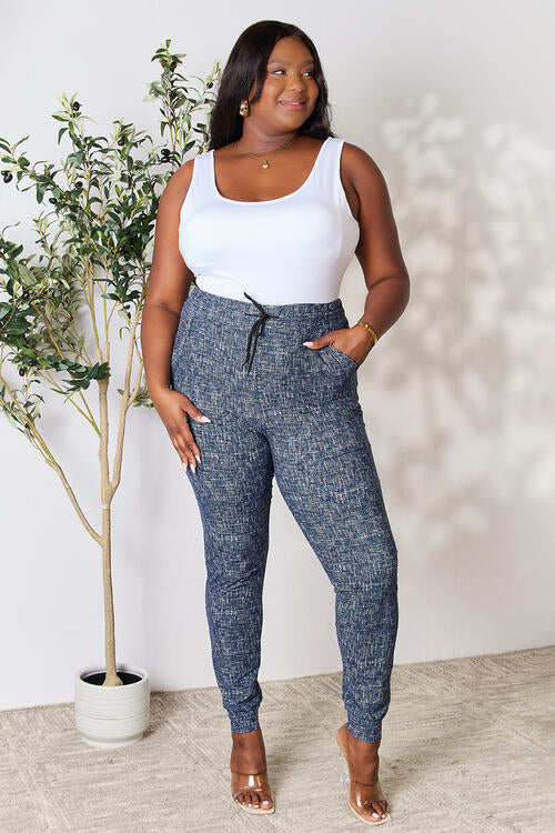 LOVEIT Heathered Drawstring Joggers with Pockets-Trendsi-[option4]-[option5]-[option6]-[option7]-[option8]-Shop-Boutique-Clothing-for-Women-Online