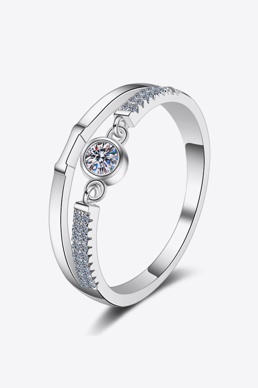 Moissanite Cutout Rhodium-Plated Ring-Trendsi-Silver-5-[option4]-[option5]-[option6]-[option7]-[option8]-Shop-Boutique-Clothing-for-Women-Online