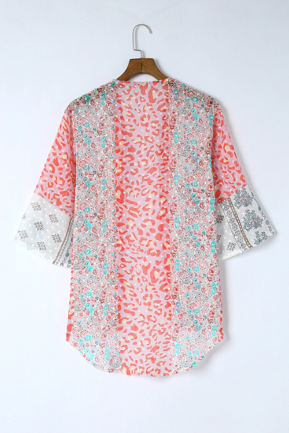 Swiss Dot Printed Open Front Kimono-Trendsi-[option4]-[option5]-[option6]-[option7]-[option8]-Shop-Boutique-Clothing-for-Women-Online