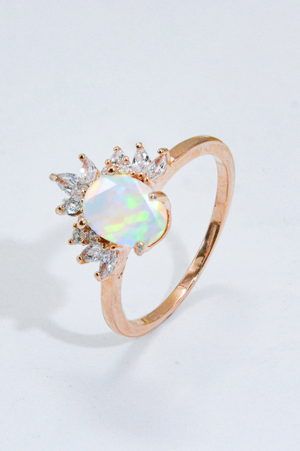Best Of Me 925 Sterling Silver Opal Ring-Trendsi-Rose Gold-6-[option4]-[option5]-[option6]-[option7]-[option8]-Shop-Boutique-Clothing-for-Women-Online