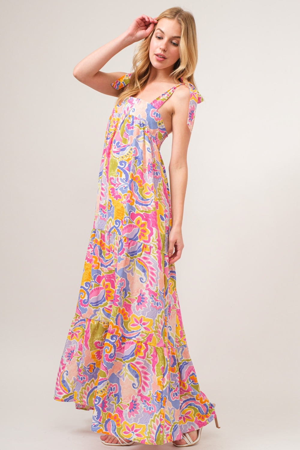 And The Why Printed Tie Shoulder Tiered Maxi Dress-Trendsi-Multicolor-S-[option4]-[option5]-[option6]-[option7]-[option8]-Shop-Boutique-Clothing-for-Women-Online