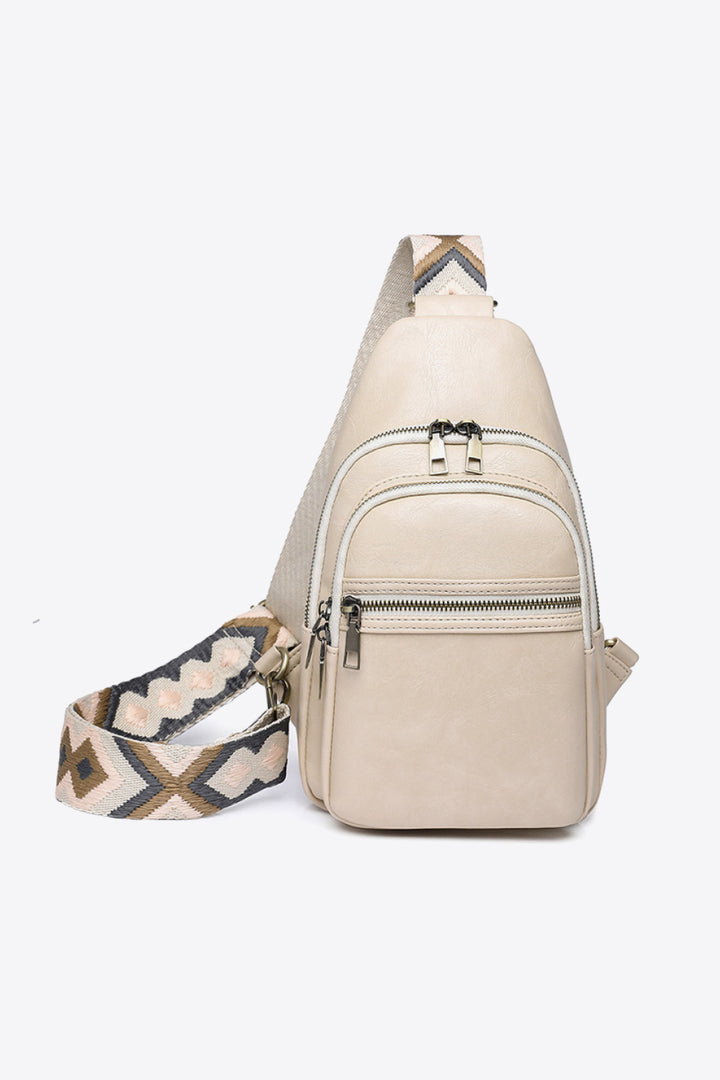 It's Your Time PU Leather Sling Bag-Trendsi-Cream-One Size-[option4]-[option5]-[option6]-[option7]-[option8]-Shop-Boutique-Clothing-for-Women-Online