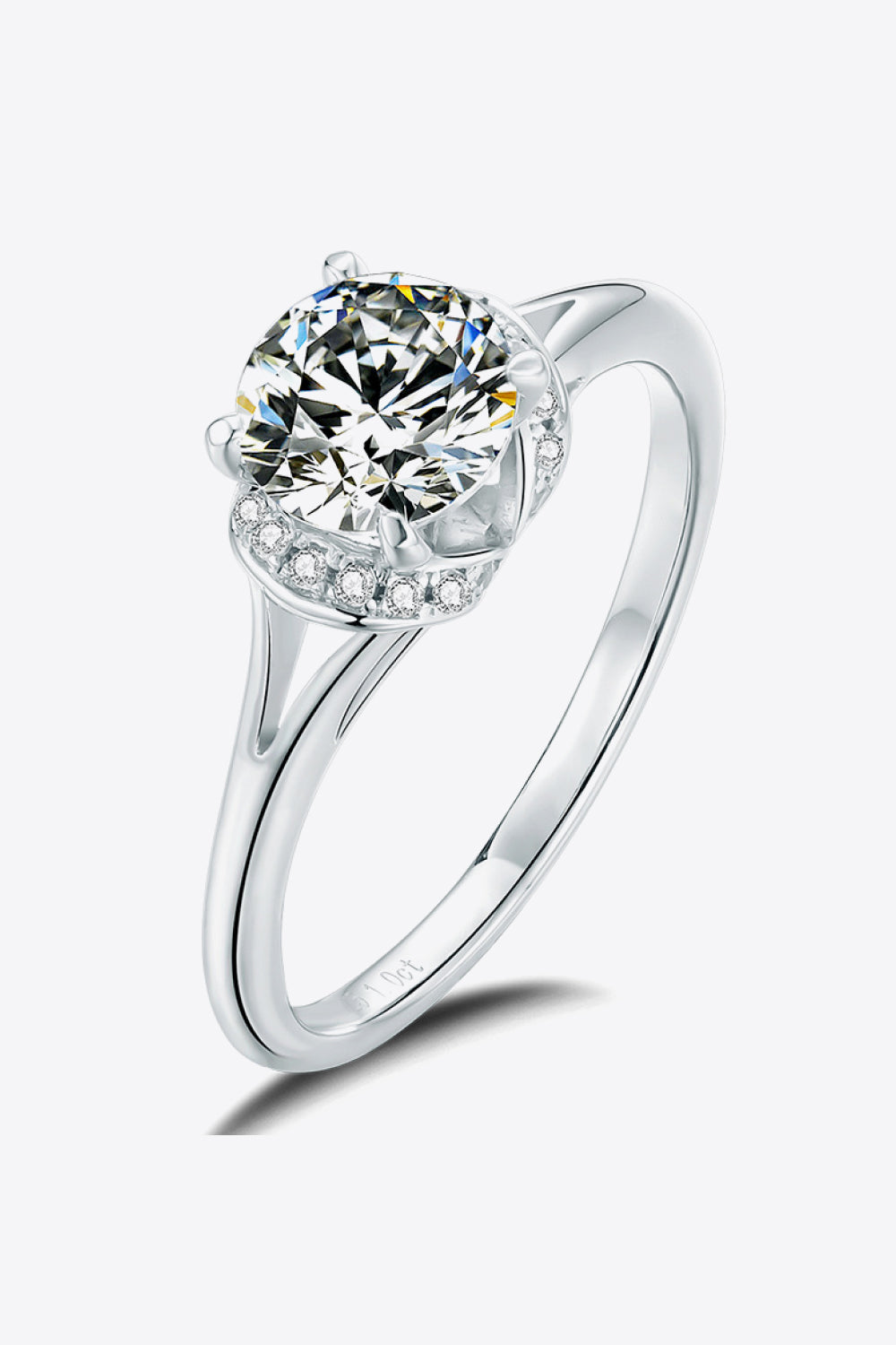 1 Carat Moissanite Split Shank Ring-Trendsi-Silver-4.5-[option4]-[option5]-[option6]-[option7]-[option8]-Shop-Boutique-Clothing-for-Women-Online