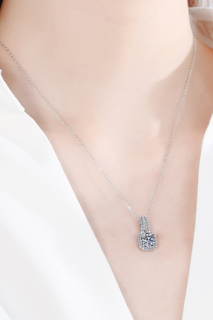 Look Amazing 2 Carat Moissanite Pendant Necklace-Trendsi-Silver-One Size-[option4]-[option5]-[option6]-[option7]-[option8]-Shop-Boutique-Clothing-for-Women-Online