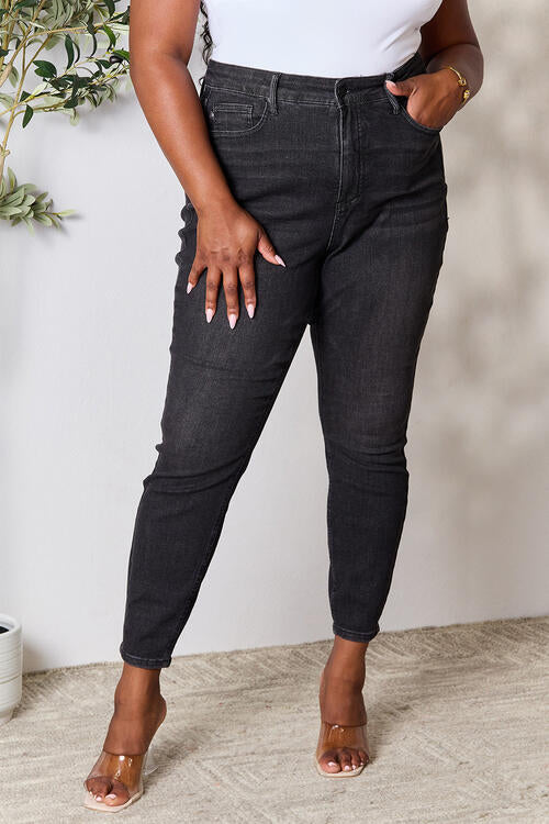 Judy Blue Black High Waist Tummy Control Skinny Jeans-Trendsi-Black-0(24)-[option4]-[option5]-[option6]-[option7]-[option8]-Shop-Boutique-Clothing-for-Women-Online