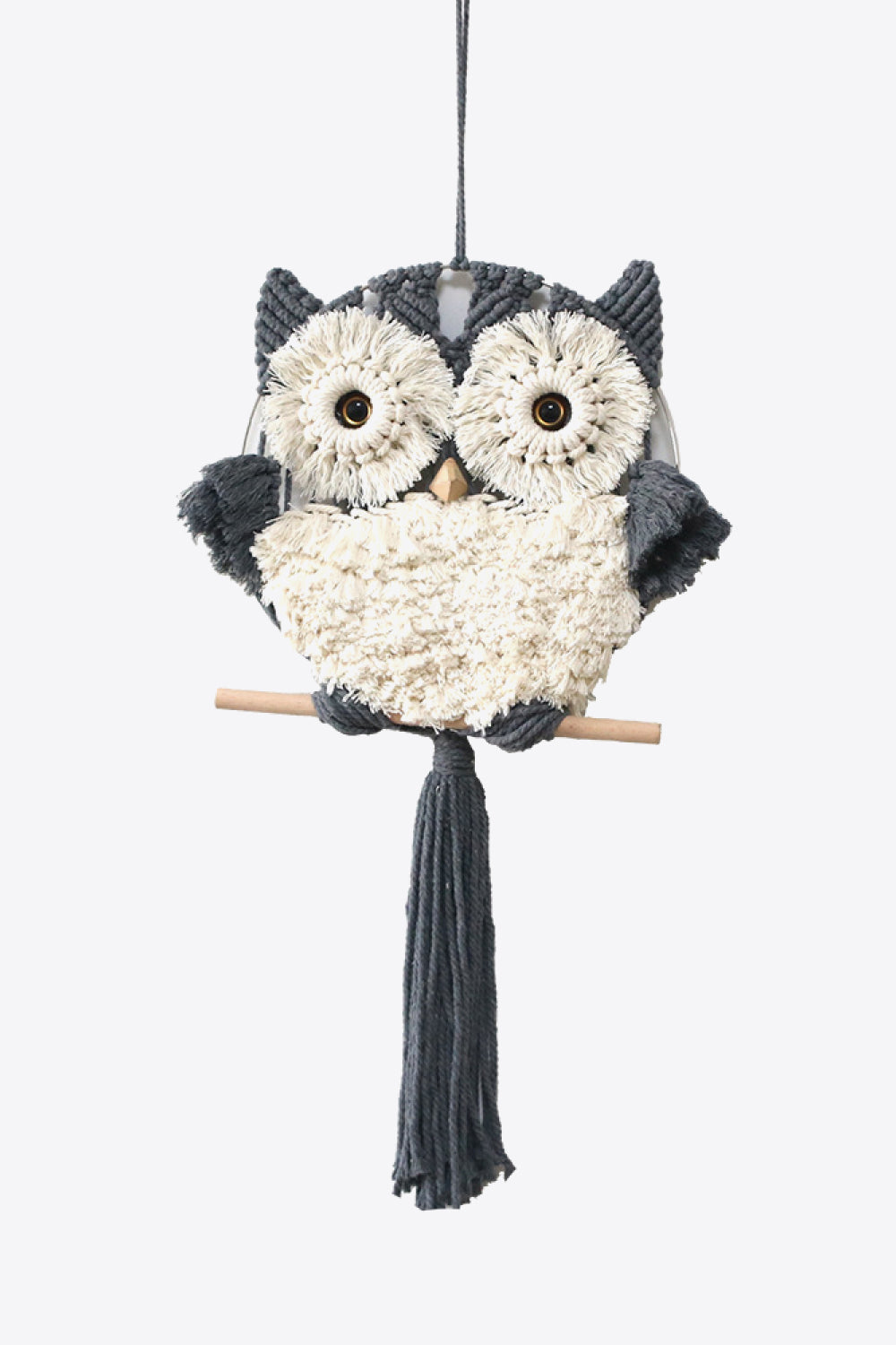 Hand-Woven Tassel Owl Macrame Wall Hanging-Trendsi-Black-One Size-[option4]-[option5]-[option6]-[option7]-[option8]-Shop-Boutique-Clothing-for-Women-Online