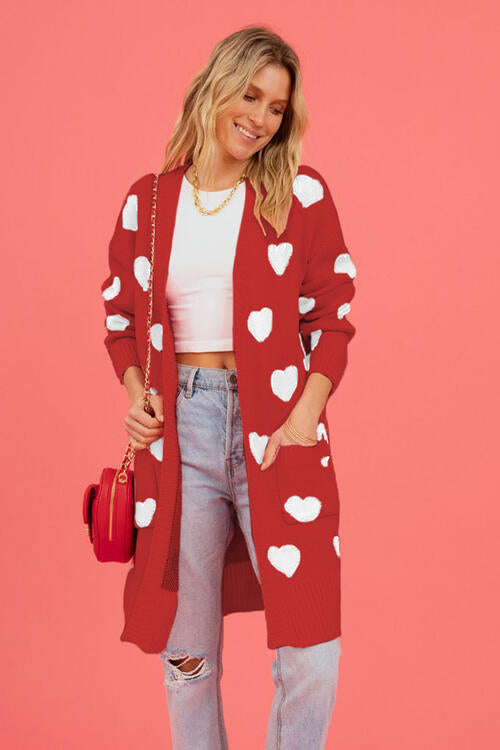 Lovestruck Heart Open Front Cardigan with Pockets-Trendsi-Red-S-[option4]-[option5]-[option6]-[option7]-[option8]-Shop-Boutique-Clothing-for-Women-Online