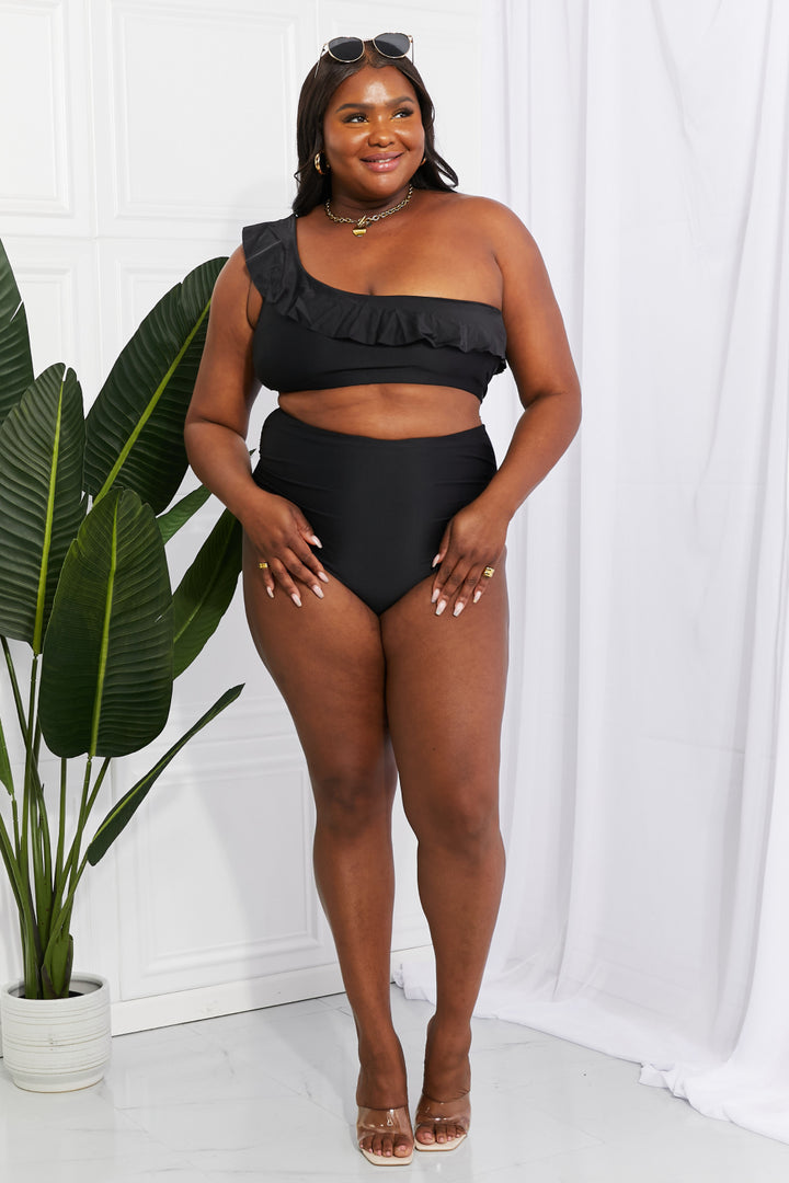 Marina West Swim Seaside Romance Ruffle One-Shoulder Bikini in Black-Trendsi-[option4]-[option5]-[option6]-[option7]-[option8]-Shop-Boutique-Clothing-for-Women-Online