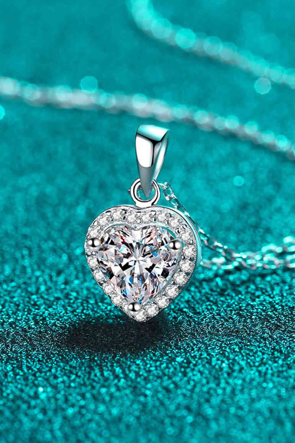 1 Carat Moissanite Heart Pendant Chain Necklace-Trendsi-Silver-One Size-[option4]-[option5]-[option6]-[option7]-[option8]-Shop-Boutique-Clothing-for-Women-Online