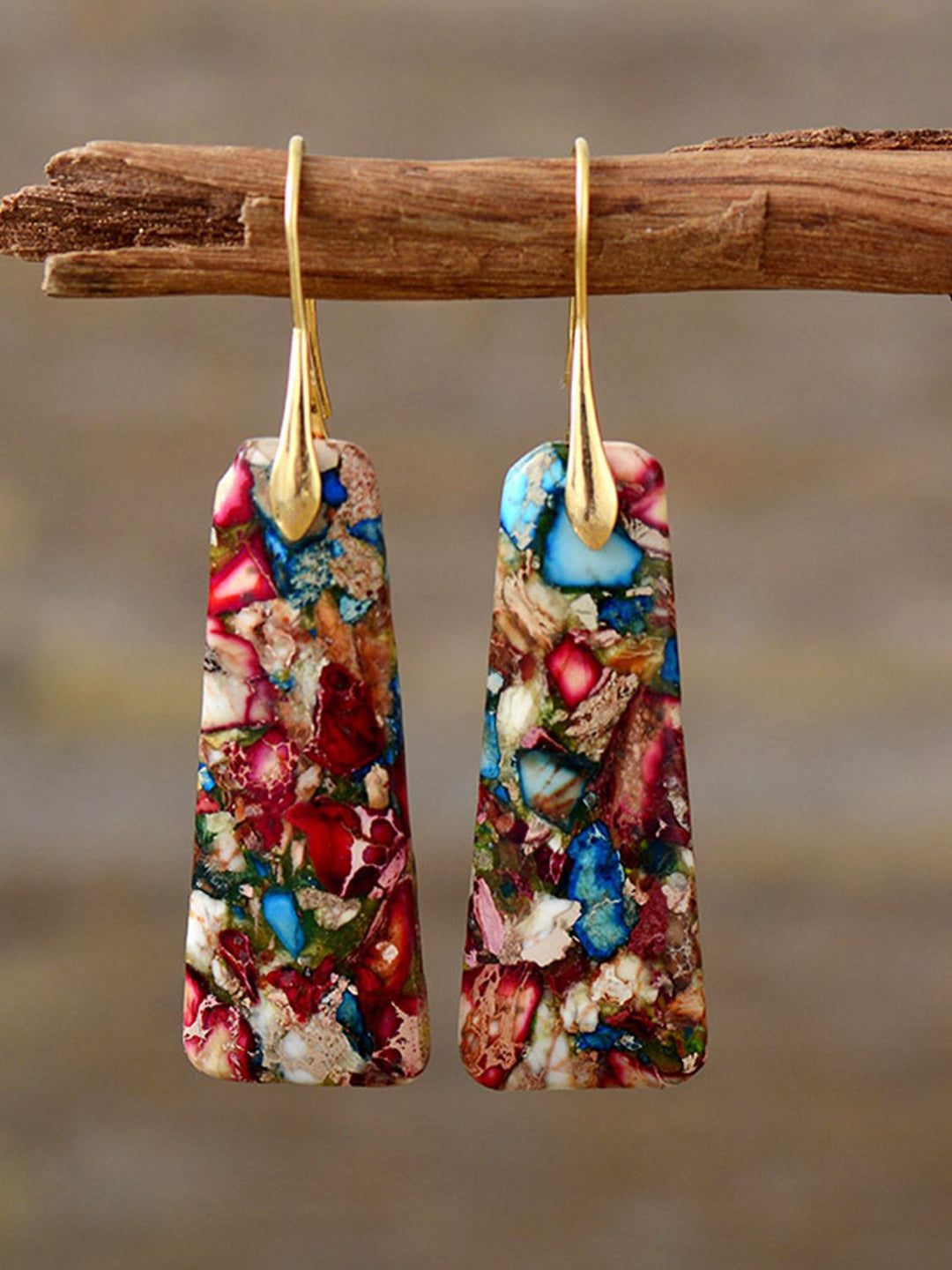 Geometrical Shape Imperial Jasper Dangle Earrings-Trendsi-Multicolor-One Size-[option4]-[option5]-[option6]-[option7]-[option8]-Shop-Boutique-Clothing-for-Women-Online
