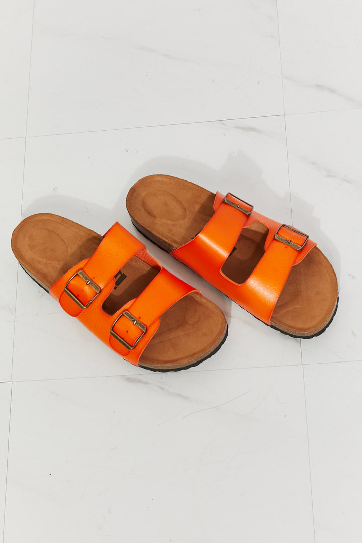 MMShoes Feeling Alive Double Banded Slide Sandals in Orange-Trendsi-[option4]-[option5]-[option6]-[option7]-[option8]-Shop-Boutique-Clothing-for-Women-Online