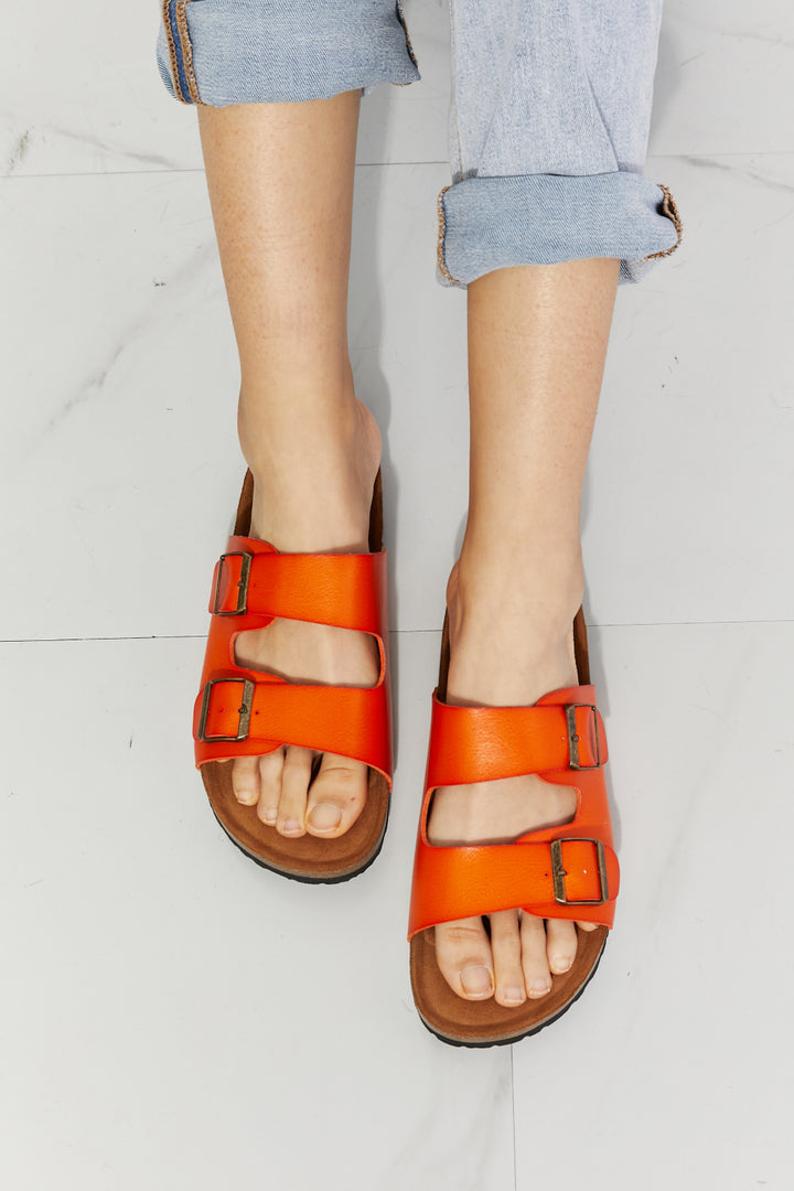 MMShoes Feeling Alive Double Banded Slide Sandals in Orange-Trendsi-Orange-6-[option4]-[option5]-[option6]-[option7]-[option8]-Shop-Boutique-Clothing-for-Women-Online