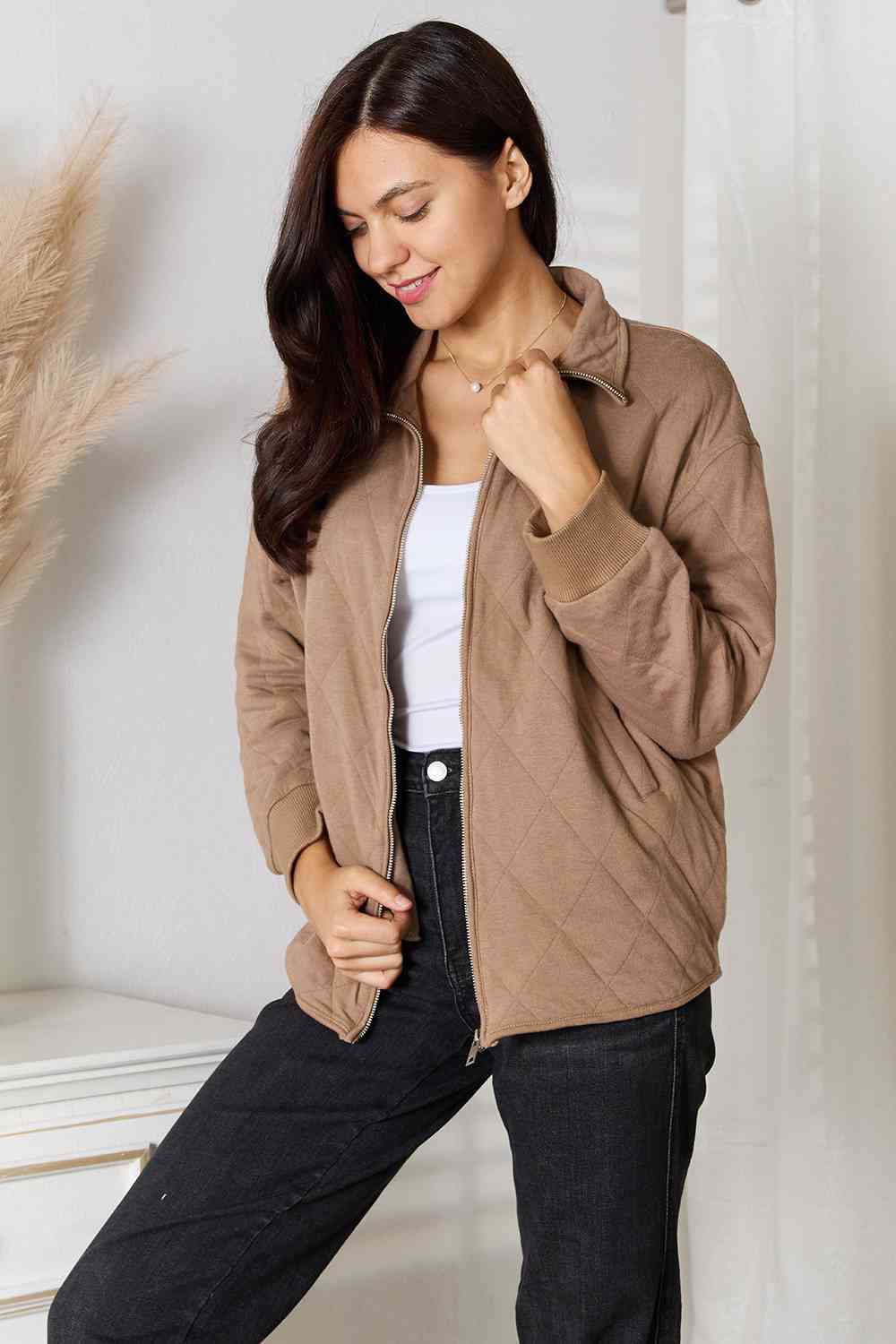 Heimish Zip-Up Jacket with Pockets-Trendsi-[option4]-[option5]-[option6]-[option7]-[option8]-Shop-Boutique-Clothing-for-Women-Online